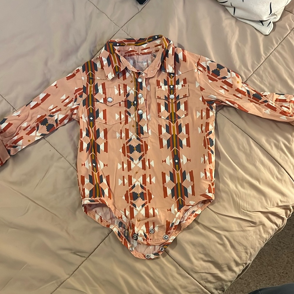 COPY - Wrangler Aztec print Onsie 6-9 months